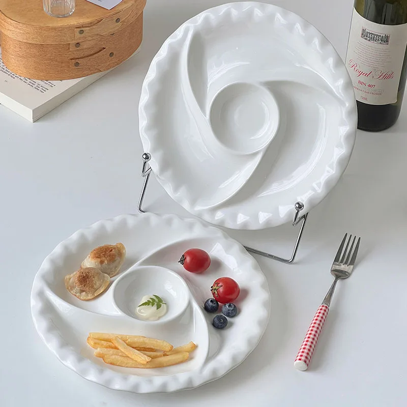 High Temperature Resistant Ceramic Plate, Windmill Divided Plate, Multi-grid Serving Tray for Diet Meal Breakfast Fruit Snack
High Temperature Resistant Ceramic Plate, Windmill Divided Plate, Multi-grid Serving Tray for Diet Meal Breakfast Fruit Snack