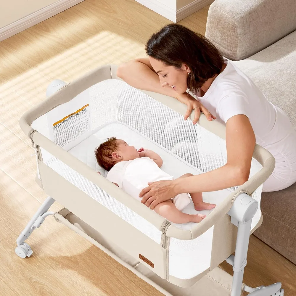 Bassinet Bedside Sleeper - All-Mesh Design, Portable Bedside Bassinet for Baby with Washable Mattress, 5 Adjustable Heights(Beig
Bassinet Bedside Sleeper - All-Mesh Design, Portable Bedside Bassinet for Baby with Washable Mattress, 5 Adjustable Heights(Beig