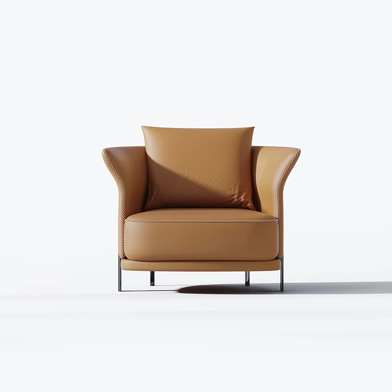 Single leather sofa light luxury leisure chair Nordic living room balcony household Italian single chair
Single leather sofa light luxury leisure chair Nordic living room balcony household Italian single chair