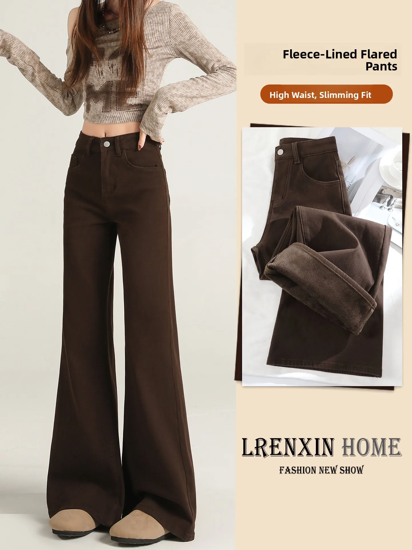 Slimming Fleece Lined Flared Jeans Women's High Waist Bootcut Pants Vintage Style Wide Leg Soft Denim Casual Autumn Winter
Slimming Fleece Lined Flared Jeans Women's High Waist Bootcut Pants Vintage Style Wide Leg Soft Denim Casual Autumn Winter