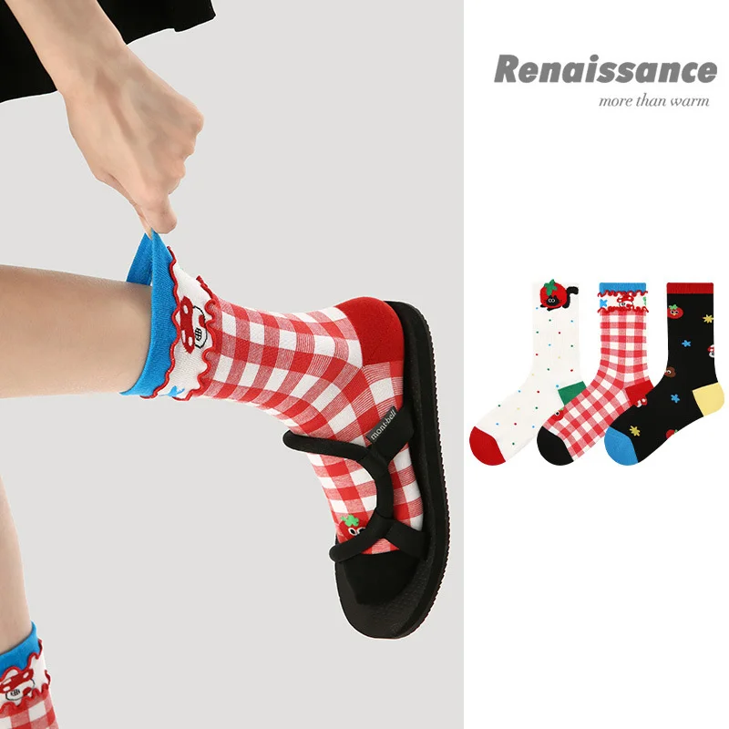 New design Renaissance girl's socks seasons of socks Cute cartoon embroidery mid-tube socks lace boneless combed cotton socks
New design Renaissance girl's socks seasons of socks Cute cartoon embroidery mid-tube socks lace boneless combed cotton socks