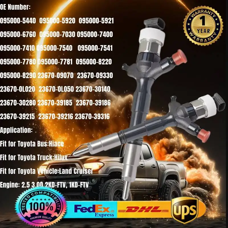 1 шт. 095000-6760 23670-30140 23670-30280 23670-39216 Топливная форсунка для Toyota Land Cruiser Hulix Hiace с двигателями 1KD 2KD-FTV D-4D
1 шт. 095000-6760 23670-30140 23670-30280 23670-39216 Топливная форсунка для Toyota Land Cruiser Hulix Hiace с двигателями 1KD 2KD-FTV D-4D