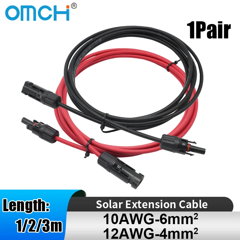 OMCH 1 Pair Double Ends Solar Extension Cable with Connector 1/3/5m 10/12AWG 1000V PV DC Connector Solar Cable Photovoltaic Wire
OMCH 1 Pair Double Ends Solar Extension Cable with Connector 1/3/5m 10/12AWG 1000V PV DC Connector Solar Cable Photovoltaic Wire