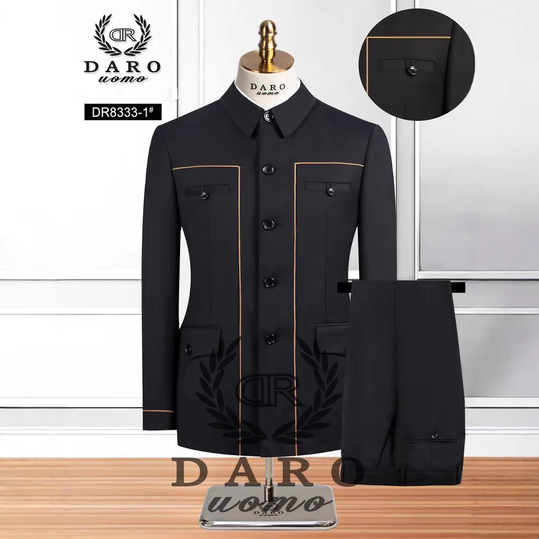 Men Zhongshan Blazer Set Chinese Style Stand Collar Wedding Bridesman Dress Suit Single-breasted Slim Blazer Sets Business Set
Men Zhongshan Blazer Set Chinese Style Stand Collar Wedding Bridesman Dress Suit Single-breasted Slim Blazer Sets Business Set