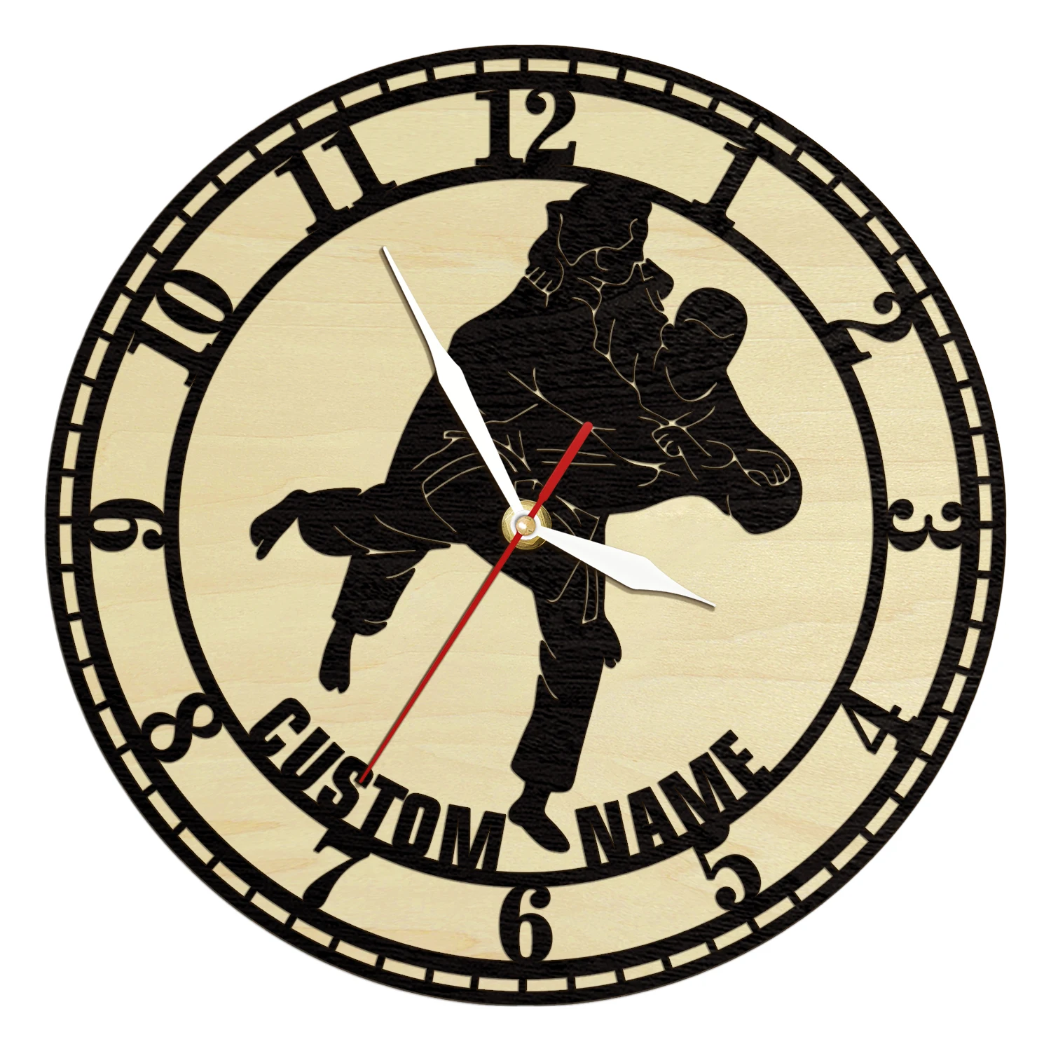 Personalized Judo Wooden Frame Wall Clock Martial Arts Fighting Club Decor Custom Jiu-Jitsu Natural Wood Clock Judo Lover Gift
Personalized Judo Wooden Frame Wall Clock Martial Arts Fighting Club Decor Custom Jiu-Jitsu Natural Wood Clock Judo Lover Gift