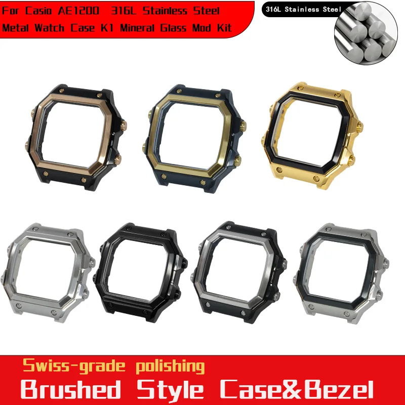 Royale Mod Fit For AE1200 AE1300 WS1600 Watch Case 316L Stainless Steel Metal K1 Mineral glass WR100M Modification Accessories
Royale Mod Fit For AE1200 AE1300 WS1600 Watch Case 316L Stainless Steel Metal K1 Mineral glass WR100M Modification Accessories