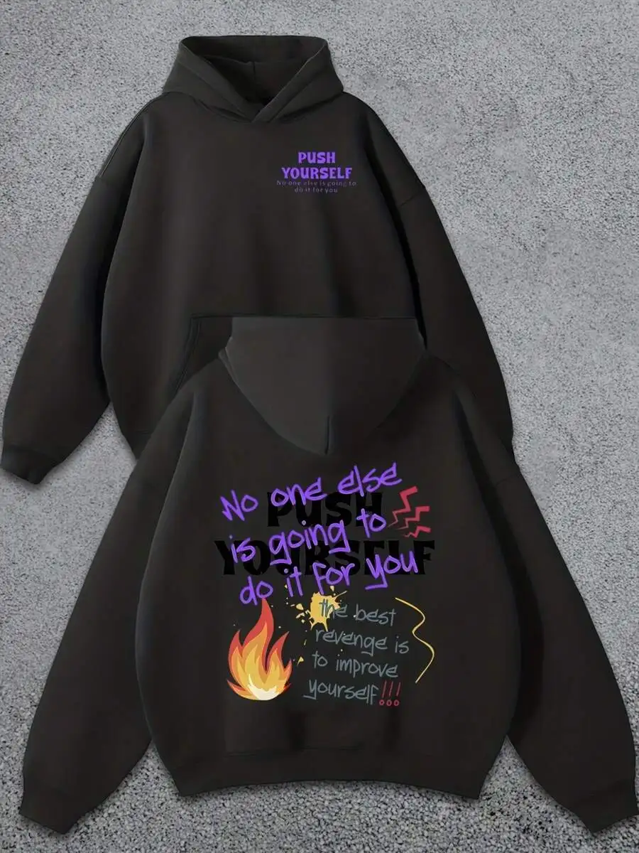 Mens Heavyweight Hooded Sweatshirt With Flame Print And Motivational Text Loose Fit Winter Warm Casual Sportswear
Mens Heavyweight Hooded Sweatshirt With Flame Print And Motivational Text Loose Fit Winter Warm Casual Sportswear