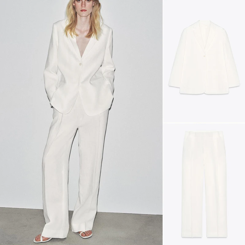 Casual Long Sve Notch Collar Linen Blend Suit Jaet 3736045 mid Waist Casual Pants 37360 Buttoning Faionable Two-Piec...
Casual Long Sve Notch Collar Linen Blend Suit Jaet 3736045 mid Waist Casual Pants 37360 Buttoning Faionable Two-Piec...