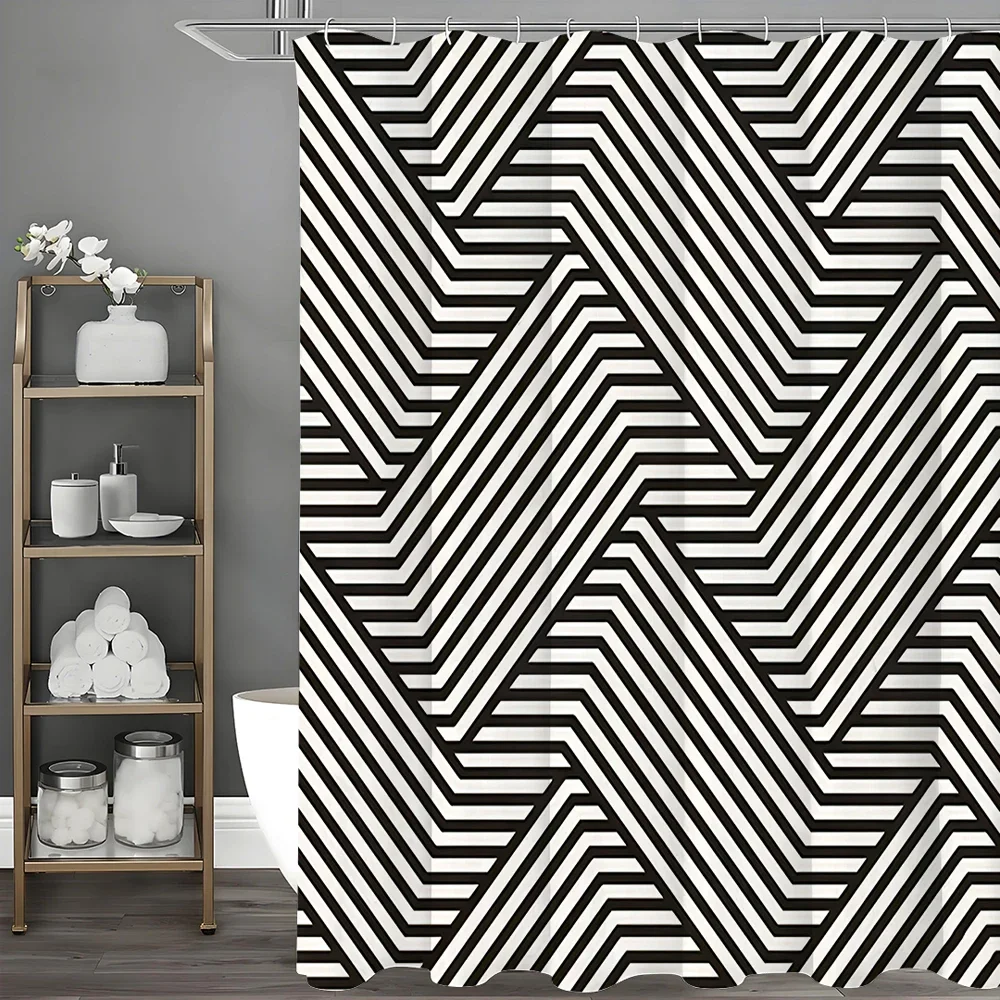 Современная занавеска для душа в черно-белую полоску, декоративная занавеска для душа в ванной комнате, водонепроницаемая занавеска для душа с Ho
Современная занавеска для душа в черно-белую полоску, декоративная занавеска для душа в ванной комнате, водонепроницаемая занавеска для душа с Ho