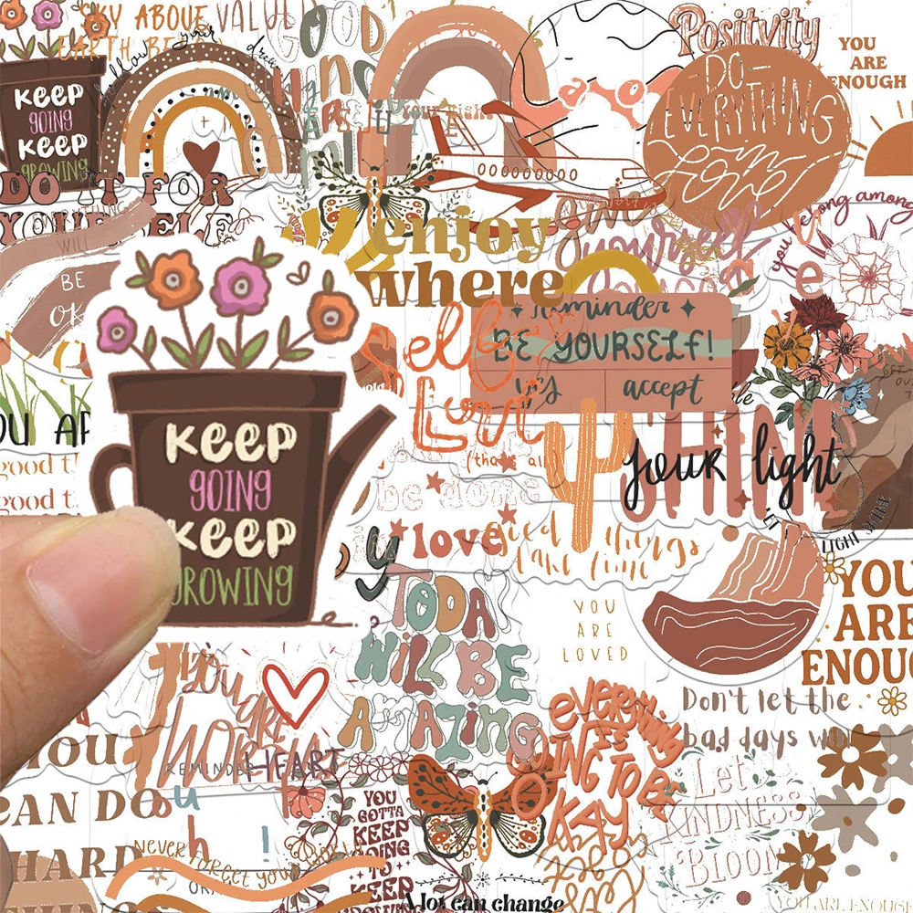 10/30/50pcs Boho Motivational Phrase Stickers Graffiti Decals DIY Motorcycle Luggage Skateboard Toy Waterproof Sticker
10/30/50pcs Boho Motivational Phrase Stickers Graffiti Decals DIY Motorcycle Luggage Skateboard Toy Waterproof Sticker