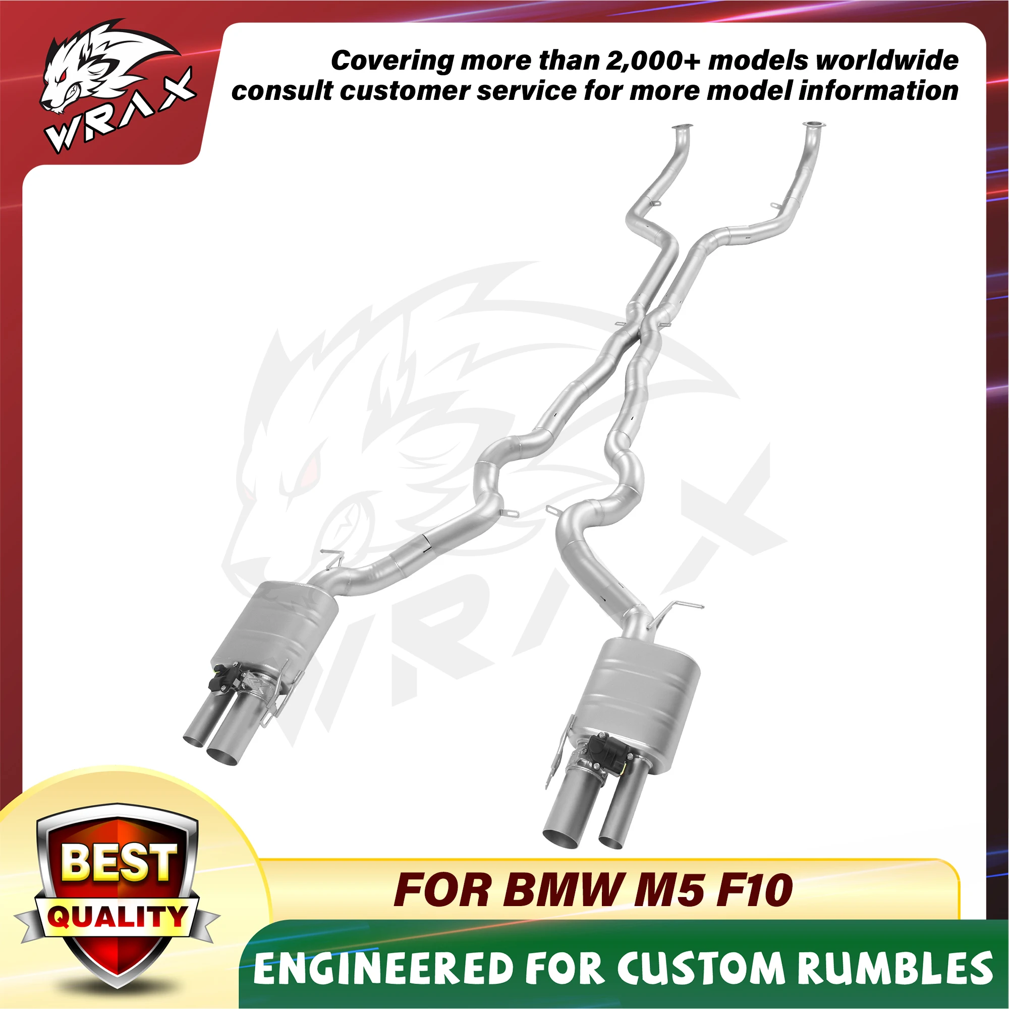 304 Stainless Steel Catback Exhaust System Performance Muffler Pipes For BMW M5 F10 With valve
304 Stainless Steel Catback Exhaust System Performance Muffler Pipes For BMW M5 F10 With valve