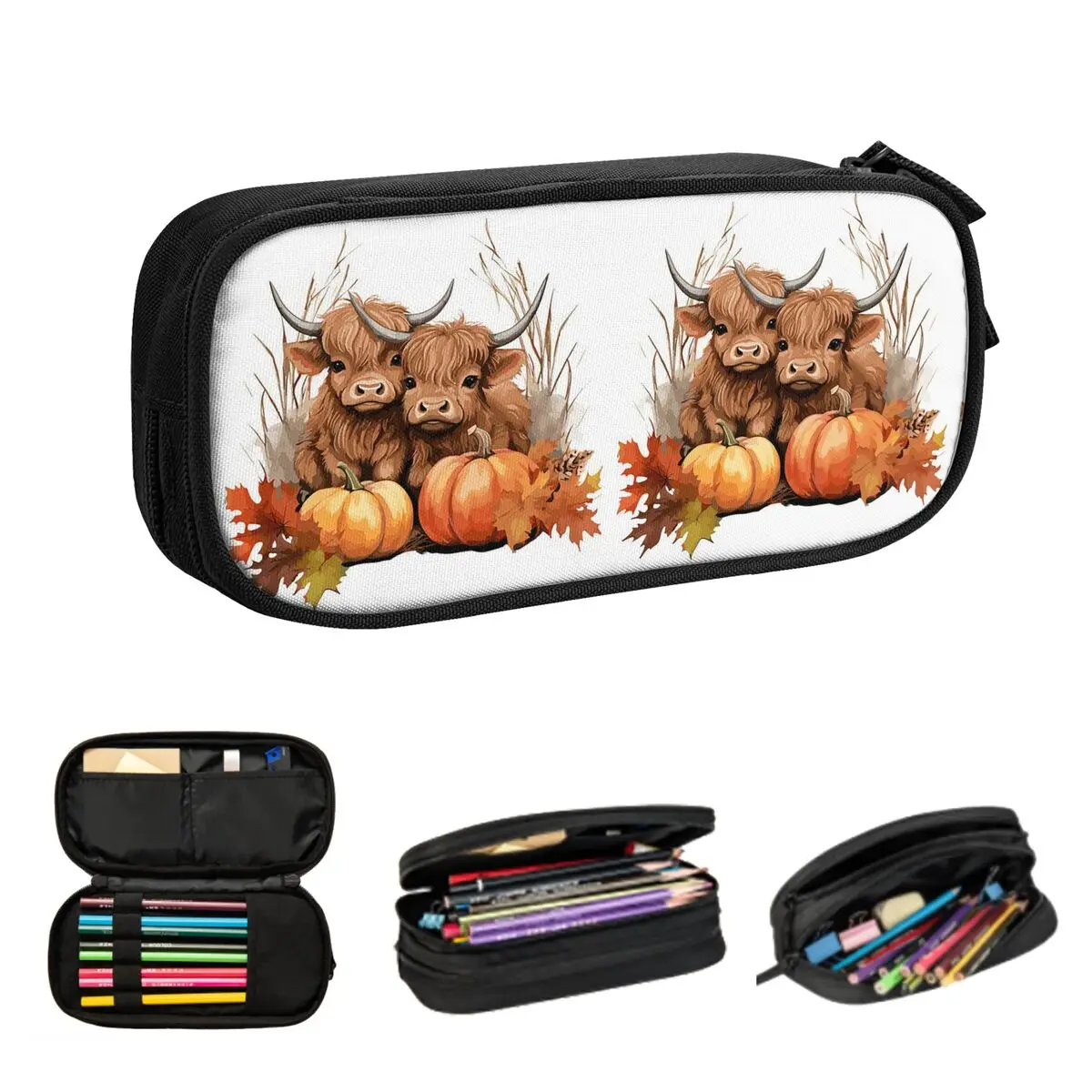 Highland Cow Calf Autumn Leaves Pencil Cases for Student School Pen Box Pencil Bag Large Capacity Pencil Pouch
Highland Cow Calf Autumn Leaves Pencil Cases for Student School Pen Box Pencil Bag Large Capacity Pencil Pouch