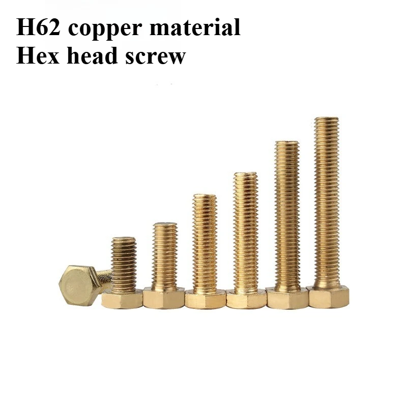 H62 Brass Hex Head Bolts, M4/M5/M6/M8/M10/M12, Metric External Hexagon Screws, Copper Fasteners for DIY Repair
H62 Brass Hex Head Bolts, M4/M5/M6/M8/M10/M12, Metric External Hexagon Screws, Copper Fasteners for DIY Repair