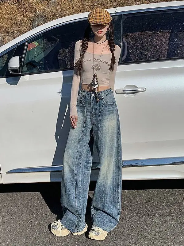 Ретро американские широкие джинсы с высокой талией, женские весенне-осенние новые износостойкие свободные дизайны ножей
Ретро американские широкие джинсы с высокой талией, женские весенне-осенние новые износостойкие свободные дизайны ножей