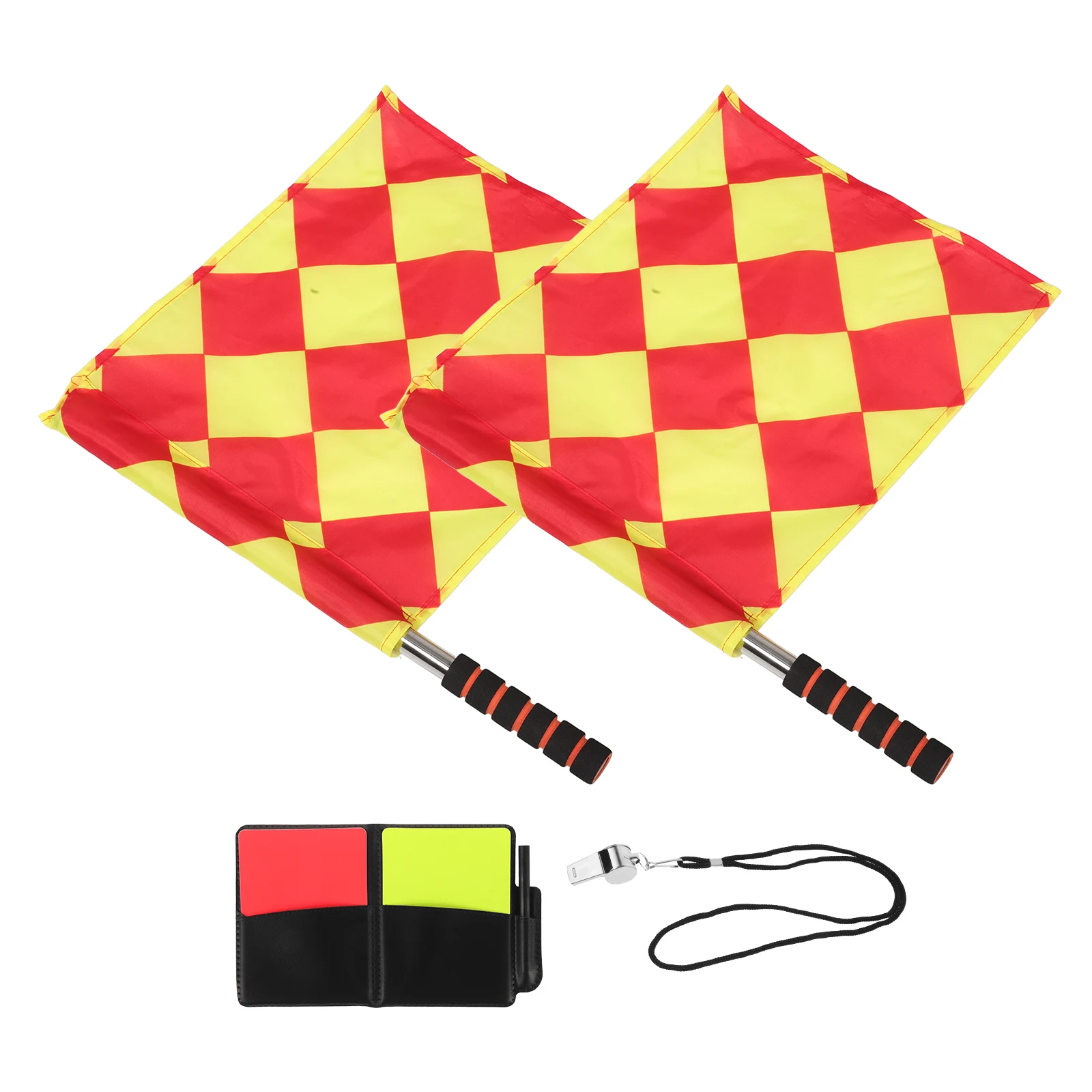 Referee Red Yellow Card Set Signal Flags Football Gear Kit Portable Soccer Whistle Stainless Record Sheets Durable
Referee Red Yellow Card Set Signal Flags Football Gear Kit Portable Soccer Whistle Stainless Record Sheets Durable