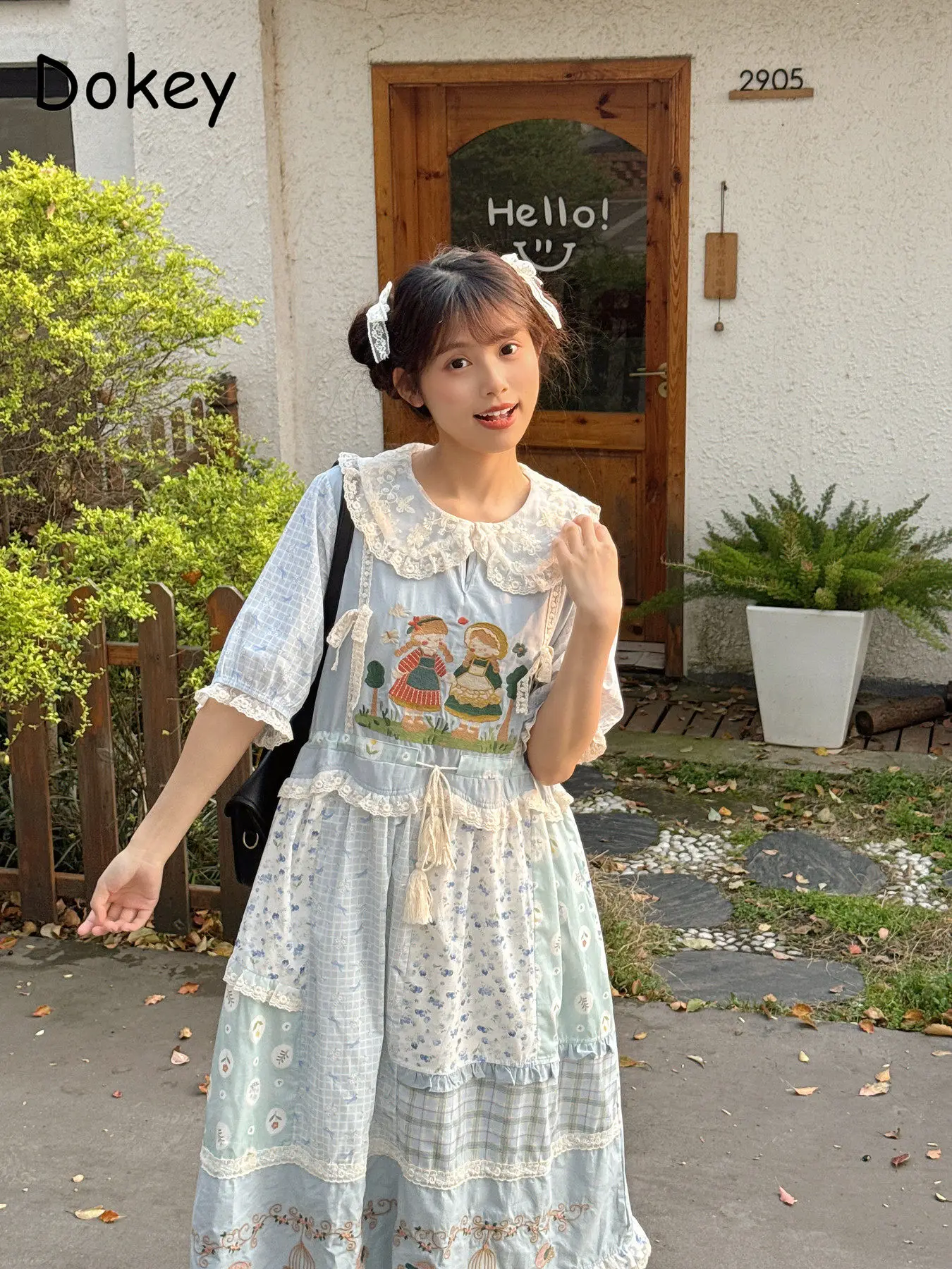 Vintage Embroidery Patchwork Kawaii Dress Women Japanese Mori Girl Peter Pan Collar Loose Pullover Dress Loose Party Vestidos
Vintage Embroidery Patchwork Kawaii Dress Women Japanese Mori Girl Peter Pan Collar Loose Pullover Dress Loose Party Vestidos