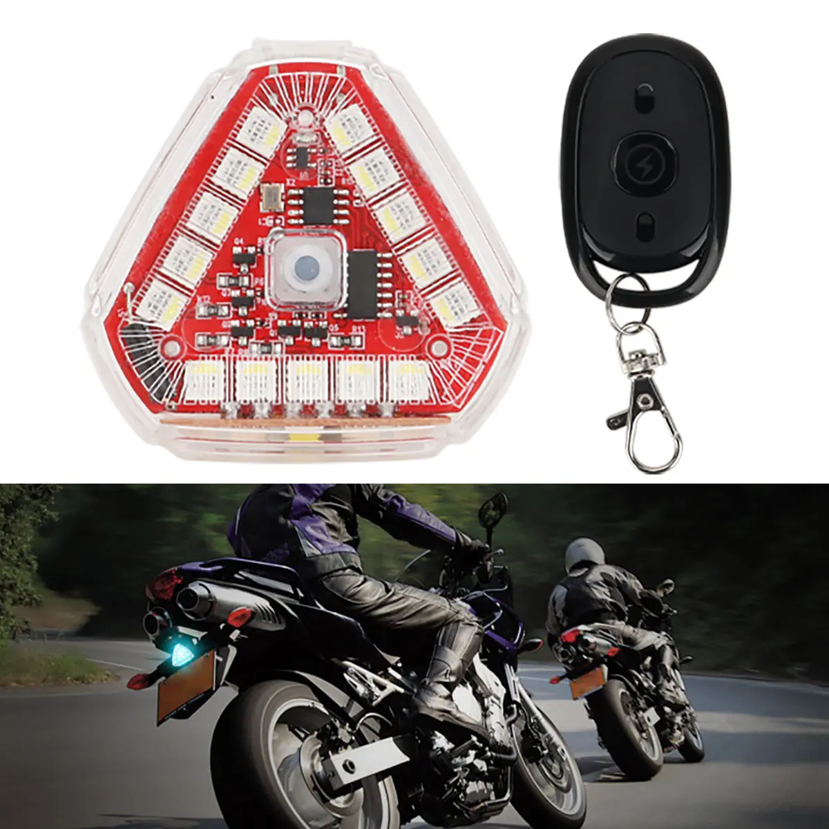 Motorcycle Triangle Remote Control Wireless Flash Light Mini Strobe Aircraft Light USB LED Anti-Collision Warning Signal Light