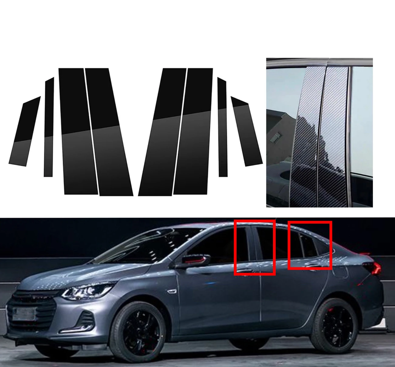 8Pcs Silver Carbon Glossy Black Pillar Posts Window Trim Fit For Chevrolet Onix 2020 2021 2022 2023 Door Decor Moulding Cover
8Pcs Silver Carbon Glossy Black Pillar Posts Window Trim Fit For Chevrolet Onix 2020 2021 2022 2023 Door Decor Moulding Cover