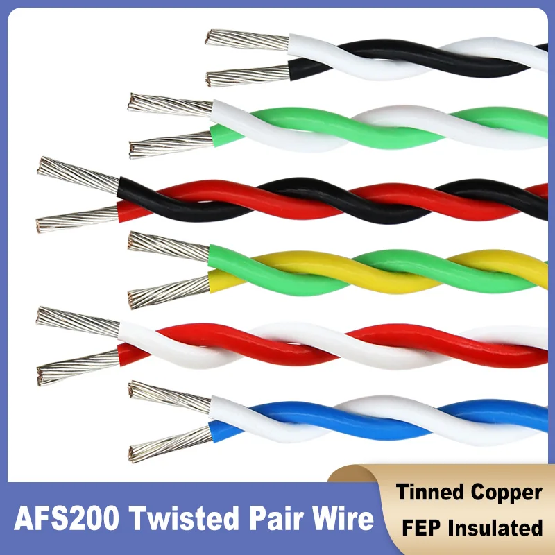 2 - 50M 2pins High Temperature Resistant Copper Wire 26/24/22/20/18/15/13AWG FEP Insulated Twisted Pair Electronic Signal Cable
2 - 50M 2pins High Temperature Resistant Copper Wire 26/24/22/20/18/15/13AWG FEP Insulated Twisted Pair Electronic Signal Cable