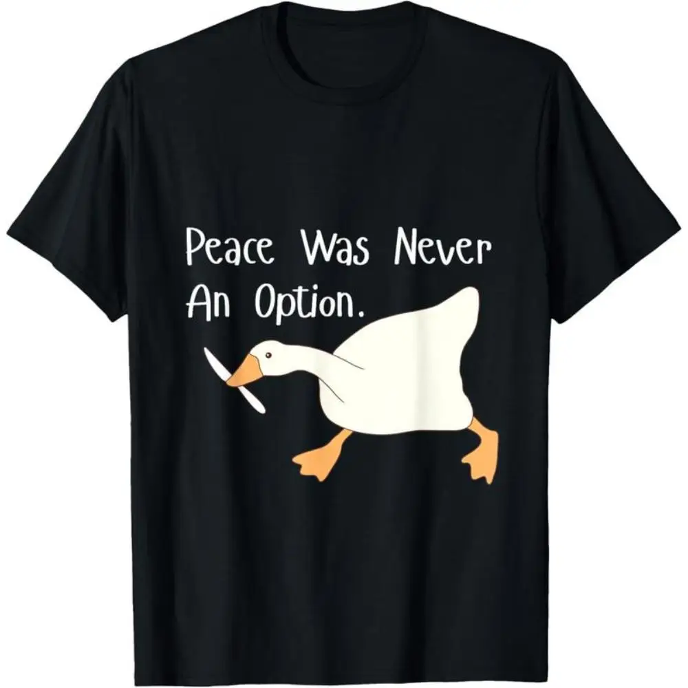 Womens Peace Was Never An Option Pattern Tops Funny Cute Duck Graphic Tees Short Sleeve Casual T Shirts
Womens Peace Was Never An Option Pattern Tops Funny Cute Duck Graphic Tees Short Sleeve Casual T Shirts