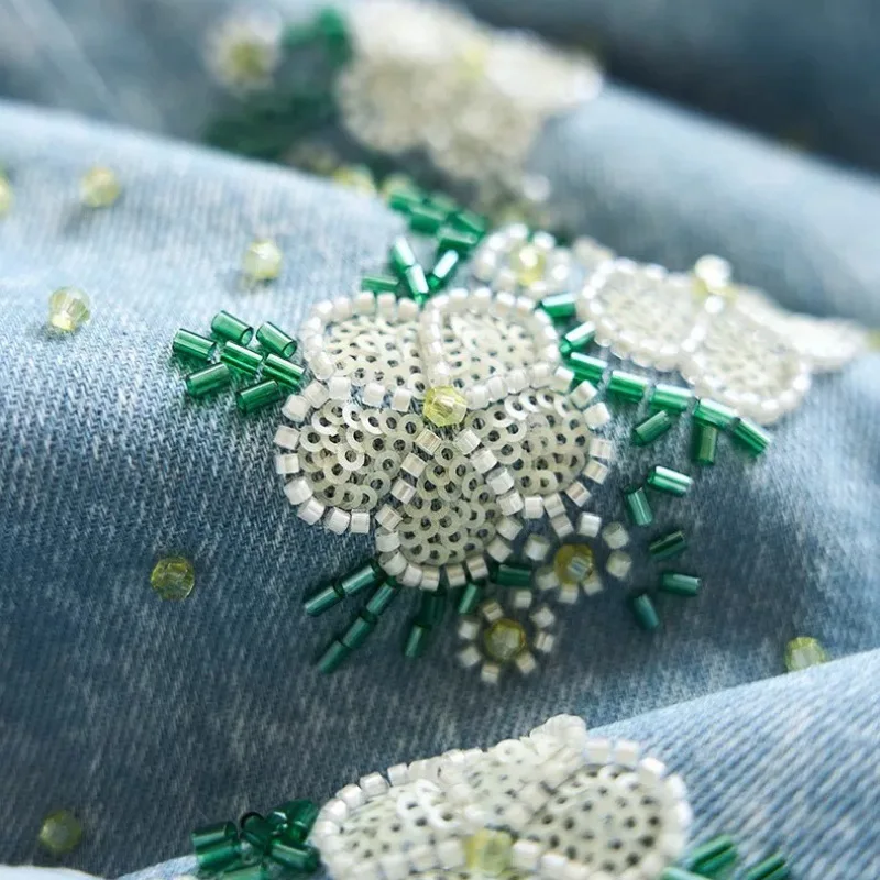 1yard Washed Denim Fabric Bead Sequins Embroidery Beaded designer fabric for patchwork DIY Bag, Jacket, Vest Canvas Material
1yard Washed Denim Fabric Bead Sequins Embroidery Beaded designer fabric for patchwork DIY Bag, Jacket, Vest Canvas Material