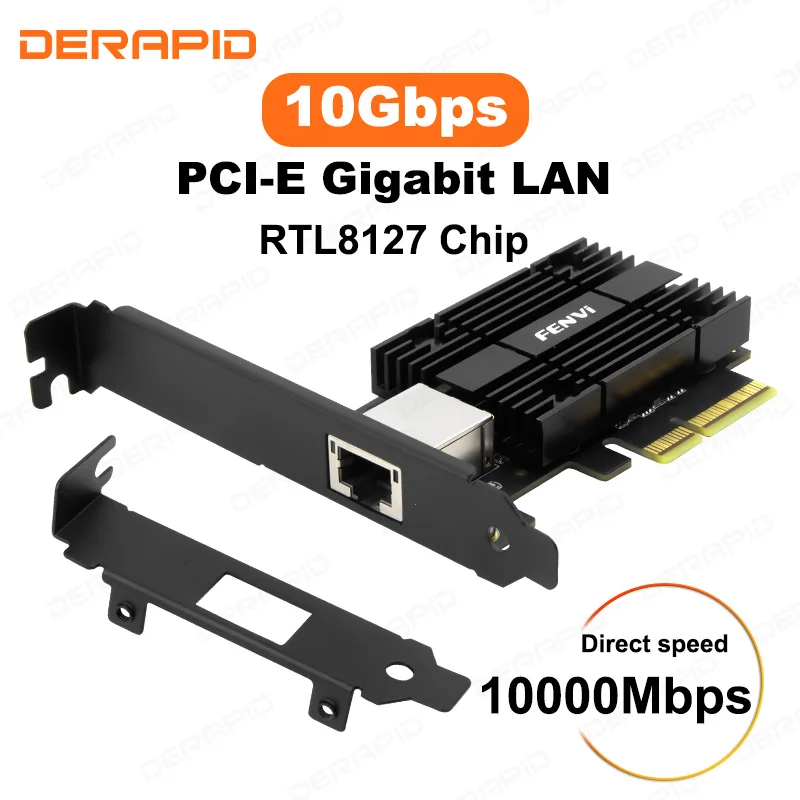 10G PCIe 3.0 X1 NIC RTL8127 10Gbps RJ45 Port PXE Boot LAN Card for Desktop Gaming PC Server NAS Win10 11 Linux
10G PCIe 3.0 X1 NIC RTL8127 10Gbps RJ45 Port PXE Boot LAN Card for Desktop Gaming PC Server NAS Win10 11 Linux