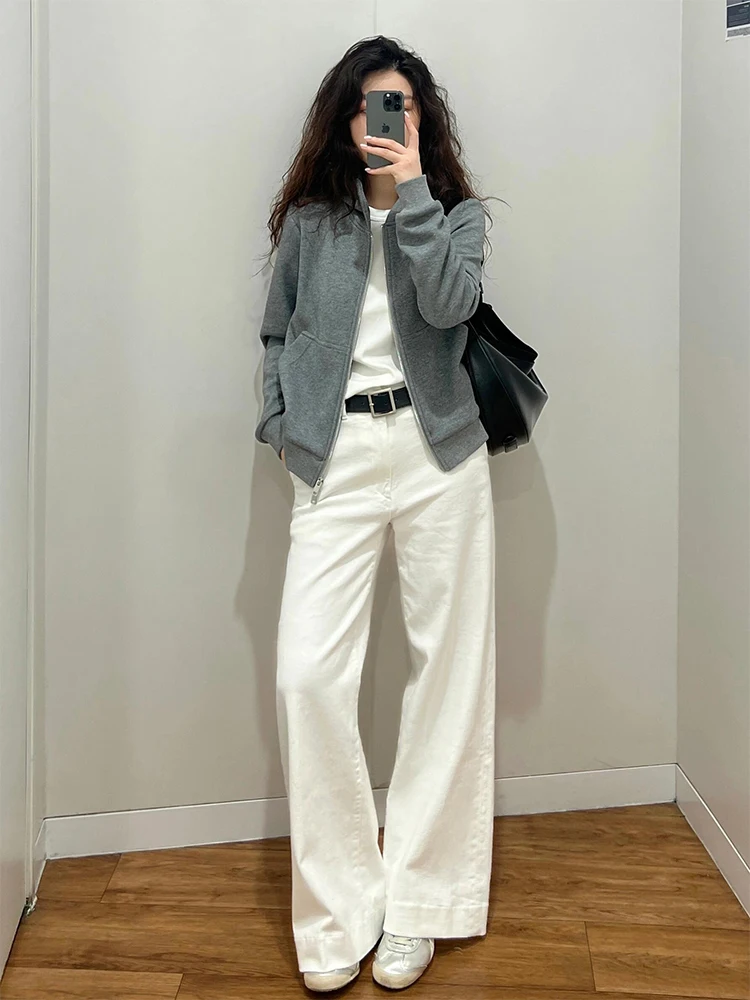 High Waist Wide Leg Jeans Women's Loose Fit Straight Cut Denim Pants White Color Autumn New Style MARIE. Brand
High Waist Wide Leg Jeans Women's Loose Fit Straight Cut Denim Pants White Color Autumn New Style MARIE. Brand