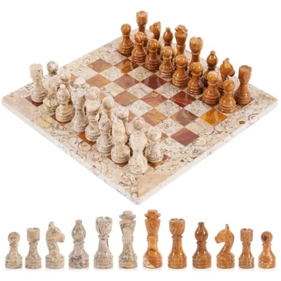 Marble chess set for adults, coral and red, handmade luxury board and pieces, modern table chess, 12 inches
Marble chess set for adults, coral and red, handmade luxury board and pieces, modern table chess, 12 inches