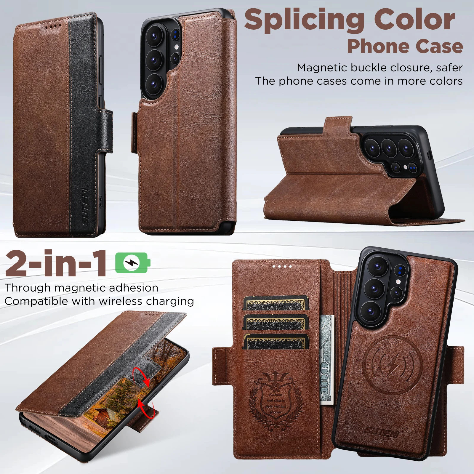 Faux Leather Wireless Charging Card Holder Stand Wallet Magnetic Flip Cover Phone Case For Samsung Galaxy S26 Ultra S25 S24 S23
Faux Leather Wireless Charging Card Holder Stand Wallet Magnetic Flip Cover Phone Case For Samsung Galaxy S26 Ultra S25 S24 S23