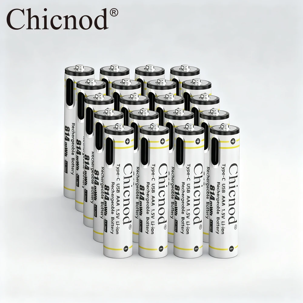 1.5V 814 mWh Li-ion Battery USB AAA Rechargeable Batteries for Remote Control Mouse Electric Toy Battery +Type-C Charging Cable
1.5V 814 mWh Li-ion Battery USB AAA Rechargeable Batteries for Remote Control Mouse Electric Toy Battery +Type-C Charging Cable