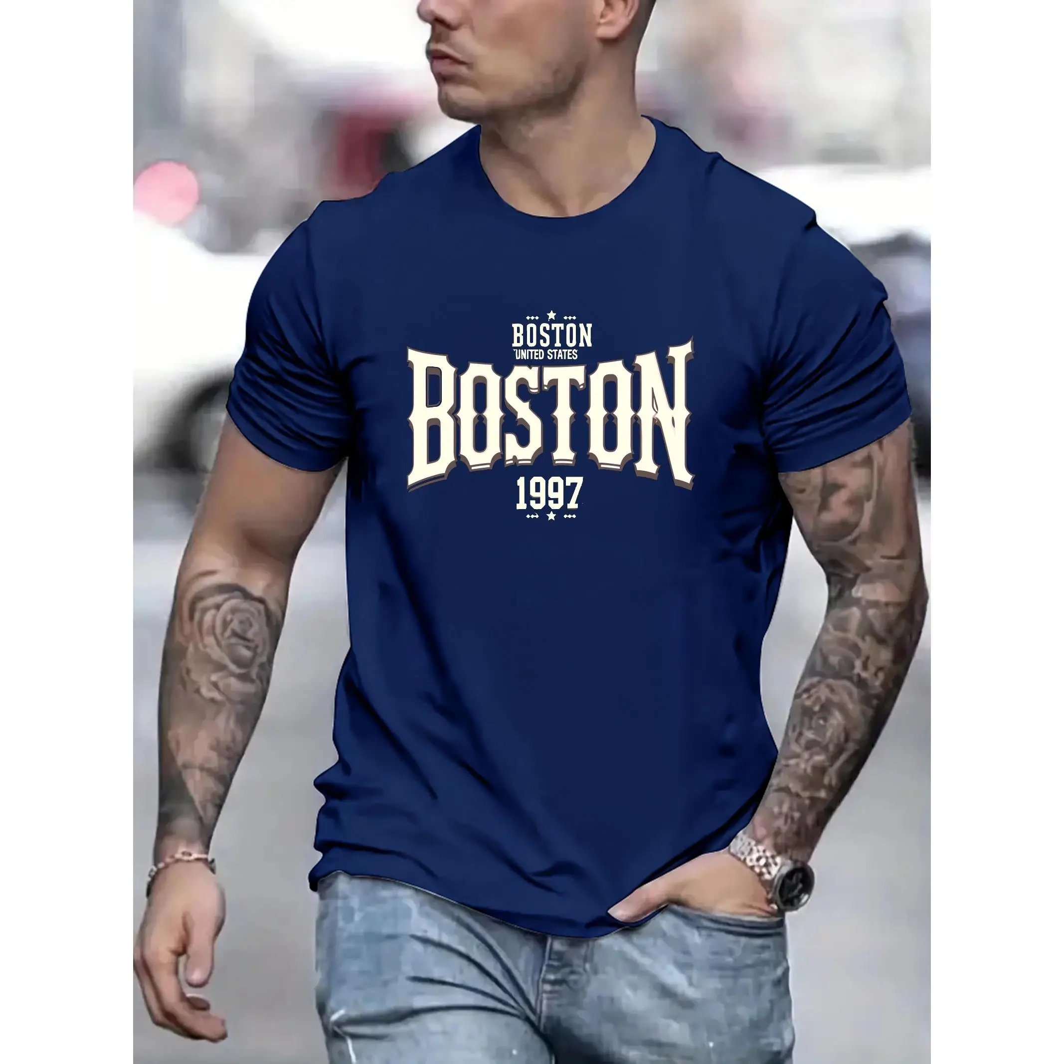 Men's Short Sleeved T-shirt,Fashionable And Trendy Printed Base Shirt,Youth Summer Round Neck Casual Versatile Top,Sweatshirt
Men's Short Sleeved T-shirt,Fashionable And Trendy Printed Base Shirt,Youth Summer Round Neck Casual Versatile Top,Sweatshirt
