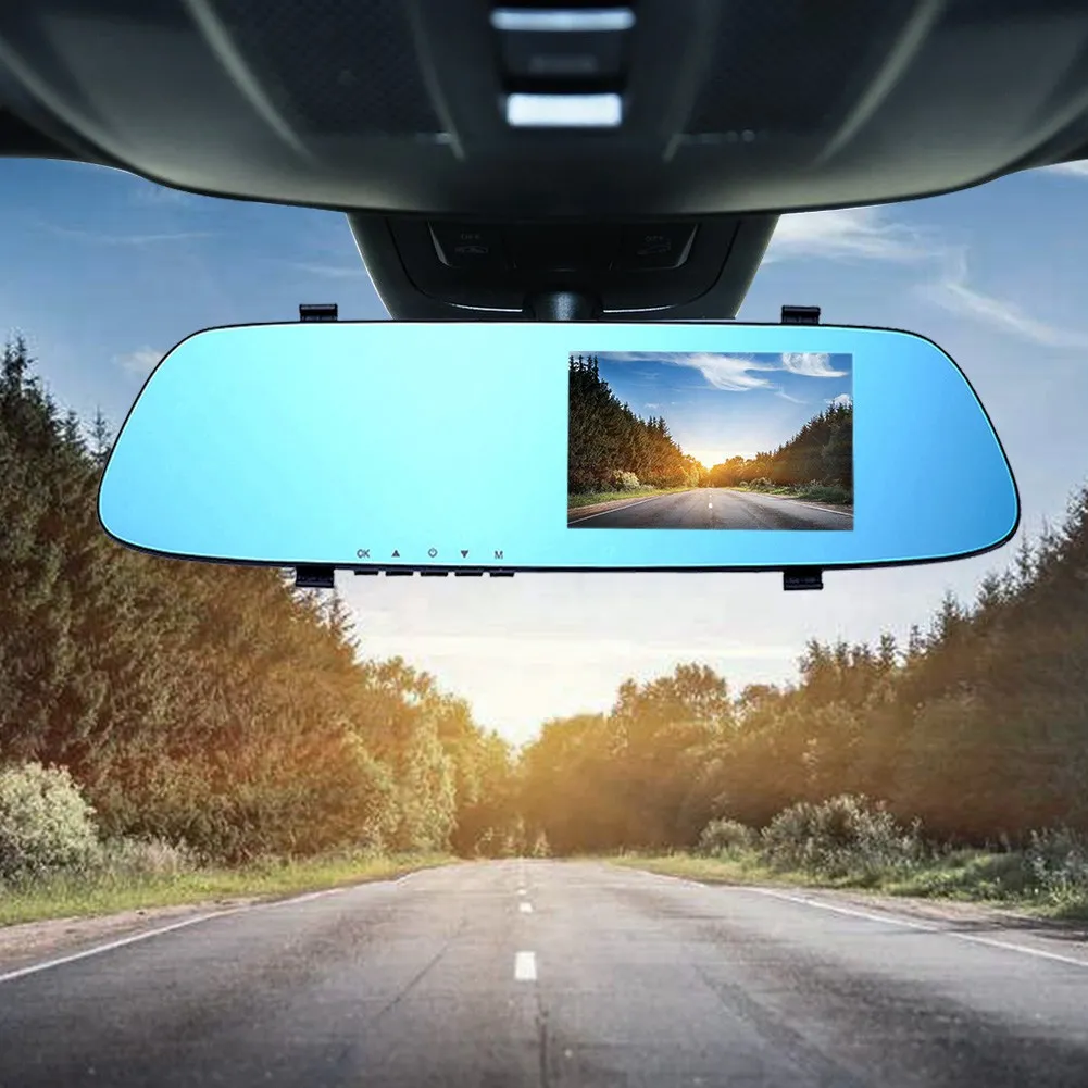 4.3" Screen Car Video Recorder 1080P Wide Angle Dual Lens Rear View Mirror Camera Sensor Reverse Parking Radar Cam Recording
4.3" Screen Car Video Recorder 1080P Wide Angle Dual Lens Rear View Mirror Camera Sensor Reverse Parking Radar Cam Recording