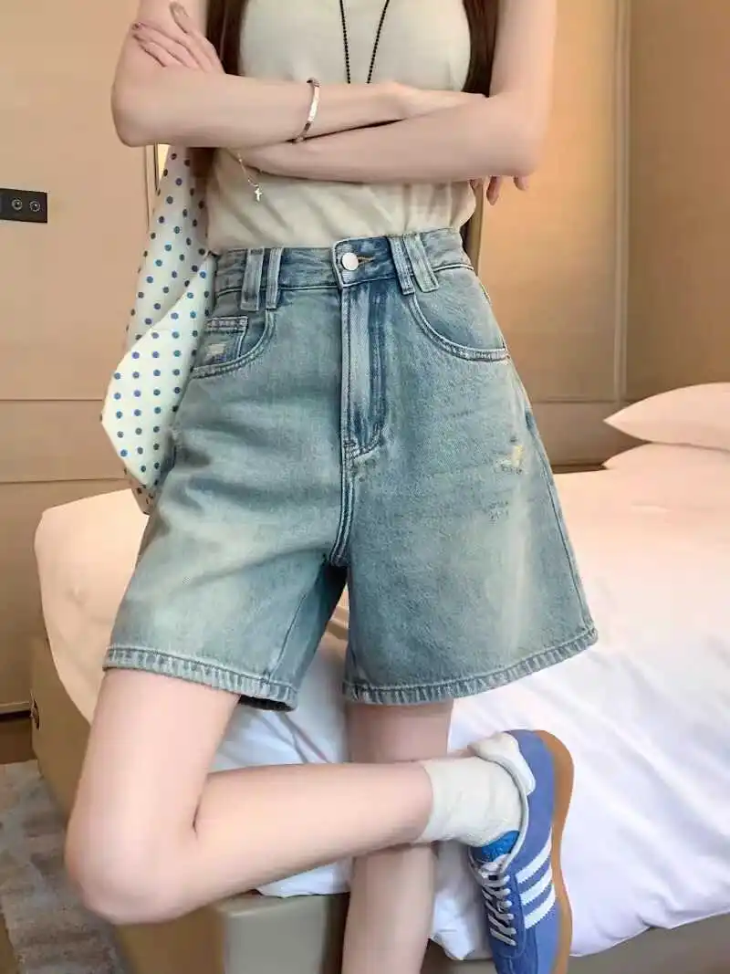 High Waist Wide Leg Short Jeans Women's Summer New Style Wearing Resistant Pear Shaped Body Clothing Loose Hip Covering A-Lin...
High Waist Wide Leg Short Jeans Women's Summer New Style Wearing Resistant Pear Shaped Body Clothing Loose Hip Covering A-Lin...