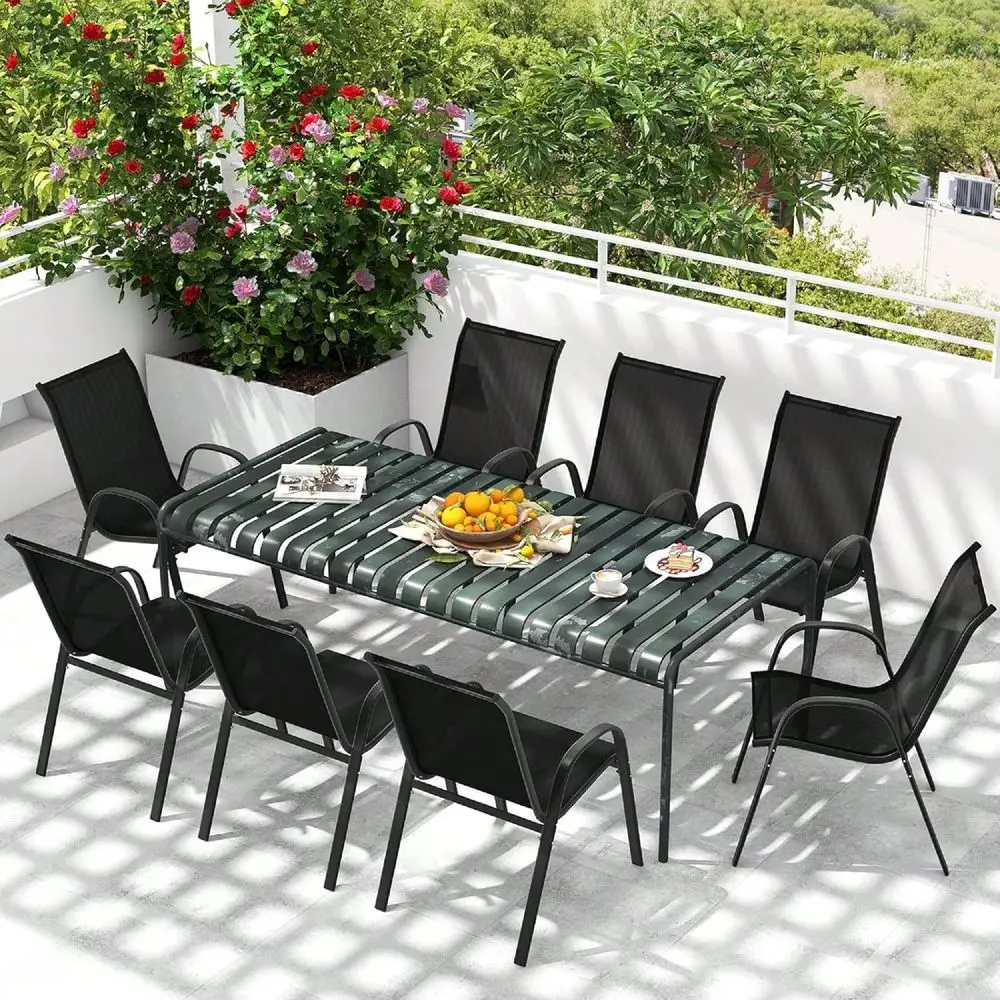 Dining Chairs Set Of 2, Stackable Outdoor Chairs With Armrest And High Back, Breathable Fabric Metal Frame Chair For Garden Poo
Dining Chairs Set Of 2, Stackable Outdoor Chairs With Armrest And High Back, Breathable Fabric Metal Frame Chair For Garden Poo