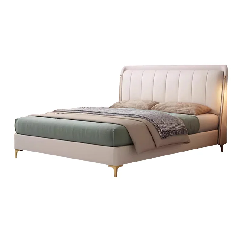 Leather bed, light luxury, modern, simple, creamy style, bedroom, soft bag 
Leather bed, light luxury, modern, simple, creamy style, bedroom, soft bag