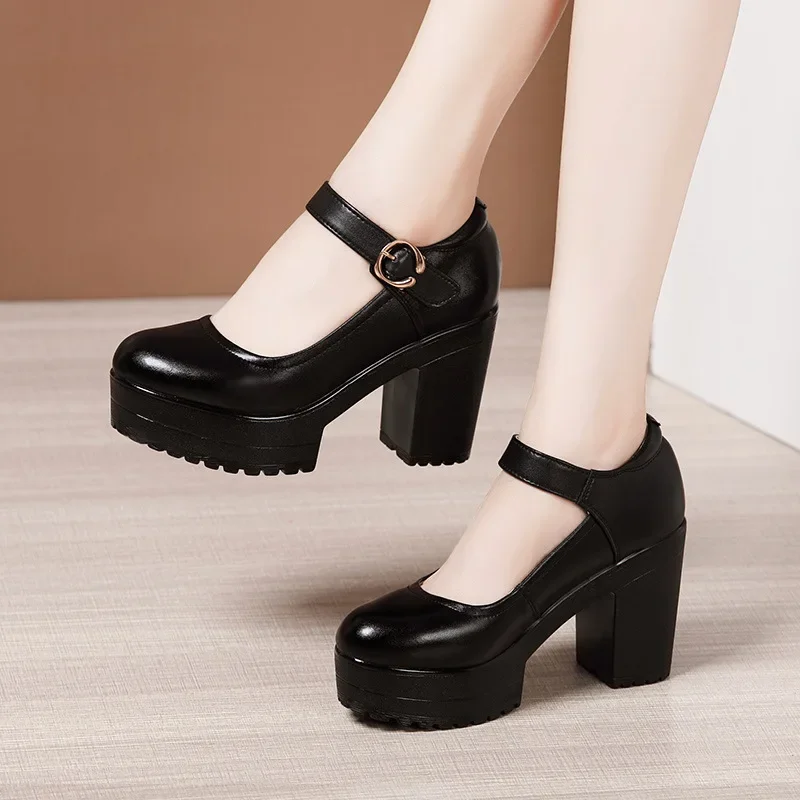 Women Shoes Classic Round Head Thick Heel Small Leather Shoe Quality Patent Leather High Heel Single Shoes Platform Office Shoes
Women Shoes Classic Round Head Thick Heel Small Leather Shoe Quality Patent Leather High Heel Single Shoes Platform Office Shoes