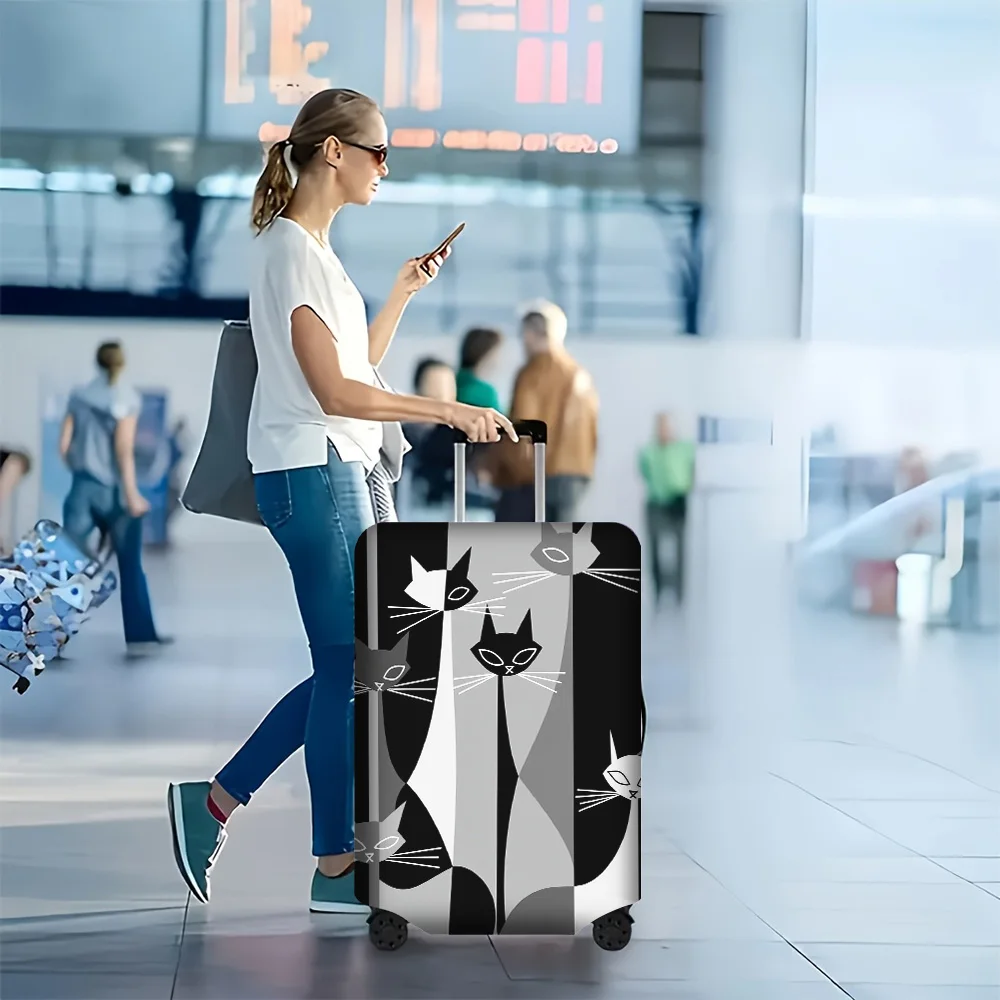 1-piece abstract cat print luggage cover for luggage sizes 18-32 inches; stylish and resilient travel accessory to effectivel
1-piece abstract cat print luggage cover for luggage sizes 18-32 inches; stylish and resilient travel accessory to effectivel