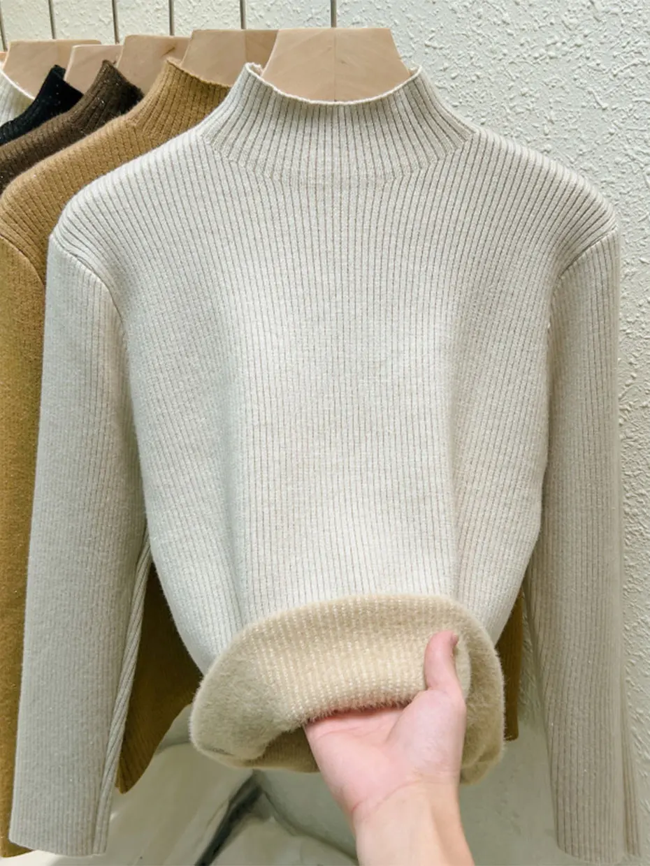 Thickened One-Piece Fleece Knitted Sweater Women's Autumn Winter Slim Fit Inner Wear Half High Collar Fleece Lined Sweater Hi...
Thickened One-Piece Fleece Knitted Sweater Women's Autumn Winter Slim Fit Inner Wear Half High Collar Fleece Lined Sweater Hi...