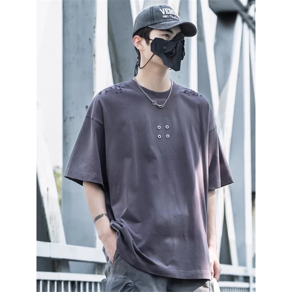 Mens Ripped Hole T-Shirts Streetwear Hip Hop Y2k Short Sleeve TShirt Oversized Harajuku Vintage Print Casual Tees Tops Male
Mens Ripped Hole T-Shirts Streetwear Hip Hop Y2k Short Sleeve TShirt Oversized Harajuku Vintage Print Casual Tees Tops Male