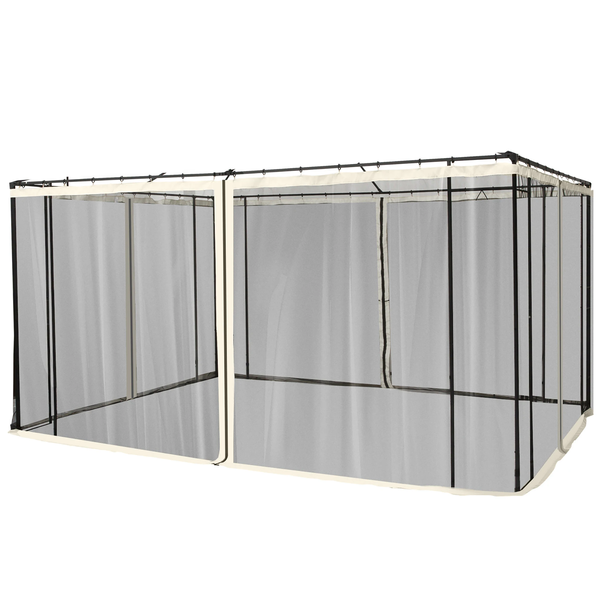 3.35 X 2.07 M Netting with Zippers and Hooks Mosquito Nets for Gazebos, Tents, and Garden Pavilions, (Sidewall Only) Black
3.35 X 2.07 M Netting with Zippers and Hooks Mosquito Nets for Gazebos, Tents, and Garden Pavilions, (Sidewall Only) Black