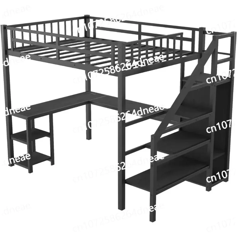 Loft Bed with L Shaped Desk, Wardrobe, Storage Staircase, Heavy Duty Metal Loft Bed Frame W/USB Ports & LED Lights
Loft Bed with L Shaped Desk, Wardrobe, Storage Staircase, Heavy Duty Metal Loft Bed Frame W/USB Ports & LED Lights