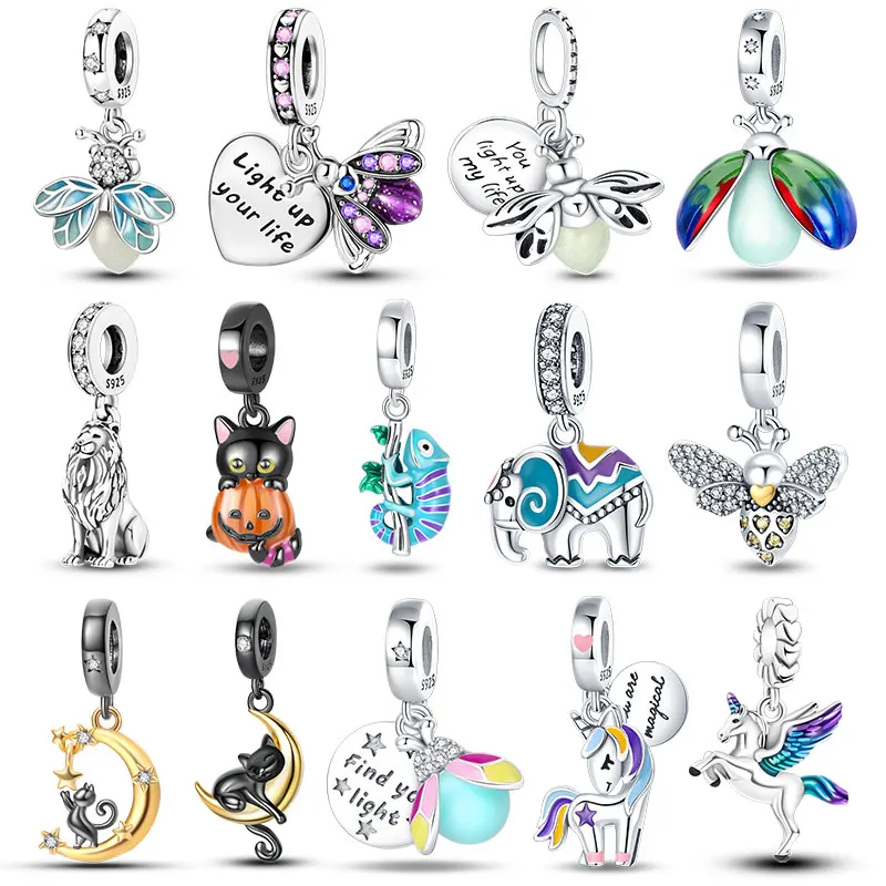 Подвески для браслетов Pandora, подвески-хамелеоны «сделай сам» из серебра 100% пробы, светящиеся подвески-светлячки, ювелирные изделия для женщин, подарок
Подвески для браслетов Pandora, подвески-хамелеоны «сделай сам» из серебра 100% пробы, светящиеся подвески-светлячки, ювелирные изделия для женщин, подарок