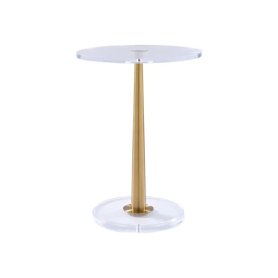 Acrylic Table with Cone Metal Pole Small, Brushed Gold
Acrylic Table with Cone Metal Pole Small, Brushed Gold