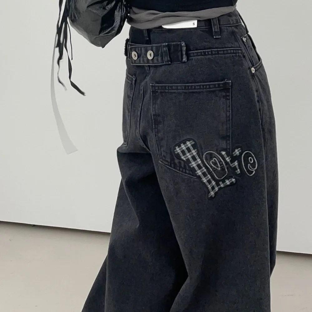 Женские джинсы-карго, черные готические Y2K Harajuku, американский стиль 2000-х годов, эстетика High Street, свободные широкие джинсы, брюки, одежда
Женские джинсы-карго, черные готические Y2K Harajuku, американский стиль 2000-х годов, эстетика High Street, свободные широкие джинсы, брюки, одежда