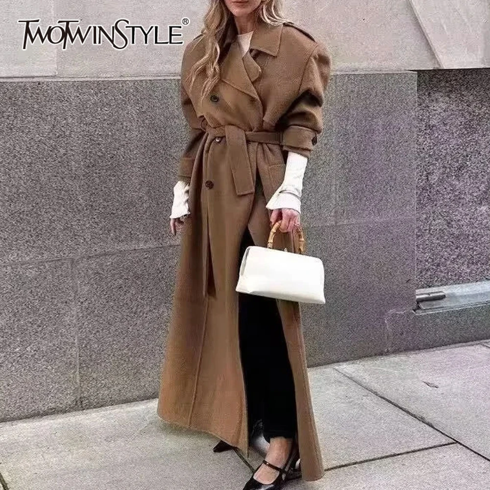 TWOTWINSTYLE Solid Minimalist Loose Trench For Women Lapel Long Sleeve Patchwork Lace Up Casual Windbreaker Female Fashion New
TWOTWINSTYLE Solid Minimalist Loose Trench For Women Lapel Long Sleeve Patchwork Lace Up Casual Windbreaker Female Fashion New