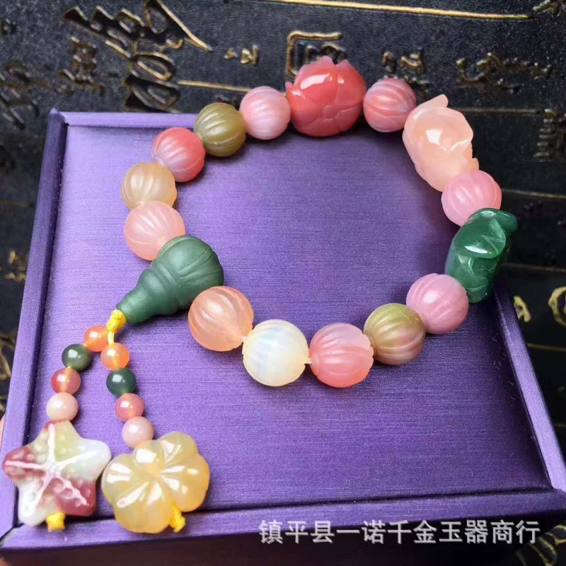 Sichuan Yanyuan Agate Multicolor Agate Bracelet Agate Peony Flower Bracelet Men's and Women's Birthday Gift Jewelry Bracelet
Sichuan Yanyuan Agate Multicolor Agate Bracelet Agate Peony Flower Bracelet Men's and Women's Birthday Gift Jewelry Bracelet