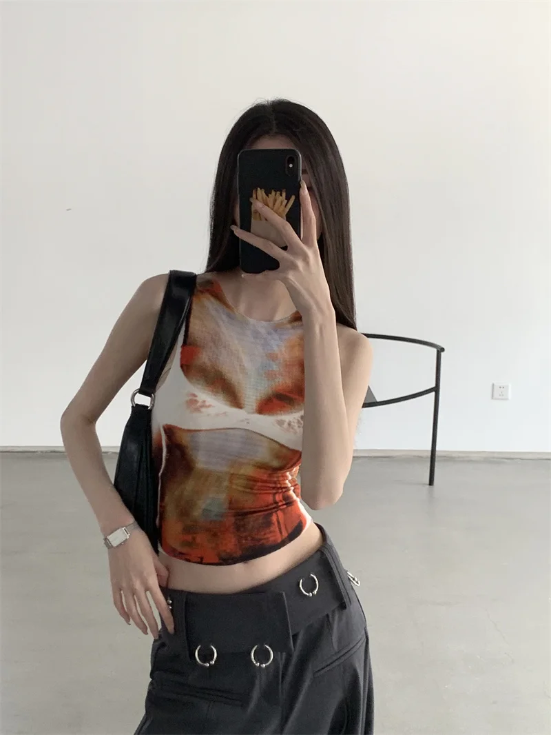 paghetti Strap Tank Top Sexy Backless Camisole Printed Blouse Summer Elegant Party Women Camis Korean Style Sexy Short Top
paghetti Strap Tank Top Sexy Backless Camisole Printed Blouse Summer Elegant Party Women Camis Korean Style Sexy Short Top