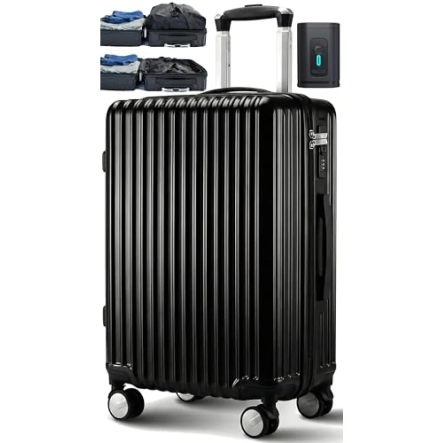 Vacuum Compression Carry-On Luggage, With 360 Degree Wheels and Retractable Handle 21 Inch, Hardshell Suitcase, Up to 25% More
Vacuum Compression Carry-On Luggage, With 360 Degree Wheels and Retractable Handle 21 Inch, Hardshell Suitcase, Up to 25% More