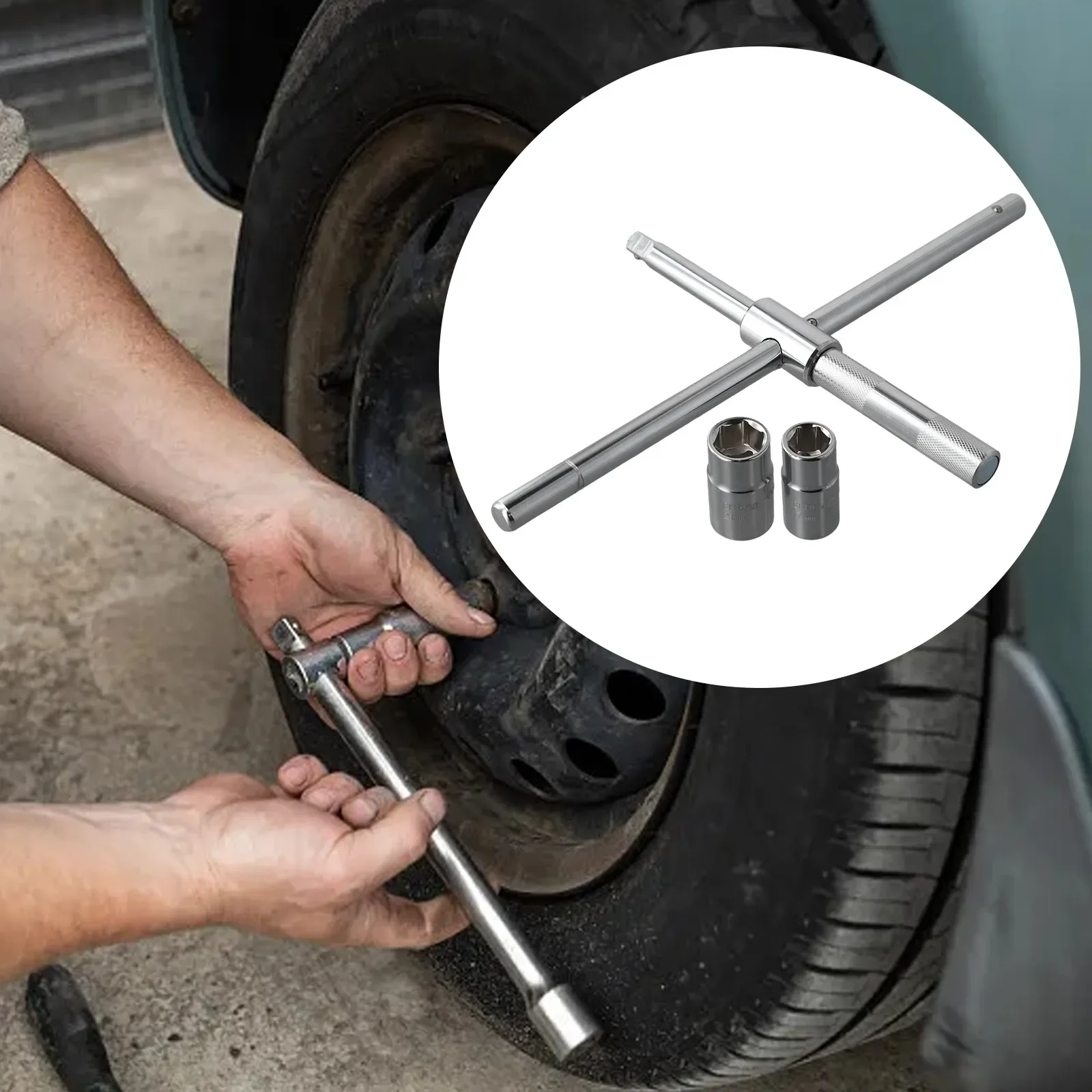 Ergonomic 4 Way Wheel Nut Wrench High Strength Alloy Construction with Telescoping Feature for Labor Saving Use
Ergonomic 4 Way Wheel Nut Wrench High Strength Alloy Construction with Telescoping Feature for Labor Saving Use