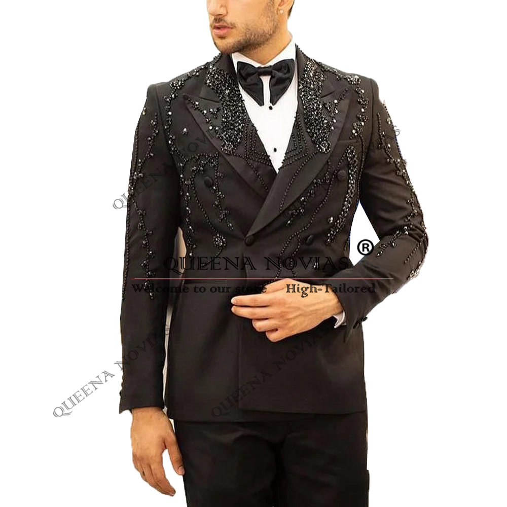 Exclusive Beaded Stones Suits Men Double Breasted Prom Blazer Customized 2-Piece Man Formal Party Dresses Male Groom Tuxedo 2025
Exclusive Beaded Stones Suits Men Double Breasted Prom Blazer Customized 2-Piece Man Formal Party Dresses Male Groom Tuxedo 2025